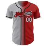 Maillot de baseball tendance dégradé rouge gris-noir authentique personnalisé Maillot de baseball tendance dégradé rouge gris-noir authentique personnalisé