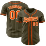 Maillot de baseball Orange City Salute Pinstripe authentique personnalisé crème pour service Olive Maillot de baseball Orange City Salute Pinstripe authentique personnalisé crème pour service Olive