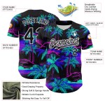 Maillot de baseball 3D motif palmier hawaïen noir, personnalisé, arbres blancs, plage, authentique Maillot de baseball 3D motif palmier hawaïen noir, personnalisé, arbres blancs, plage, authentique