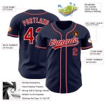 Maillot de baseball personnalisé rouge et blanc bleu marine authentique Maillot de baseball personnalisé rouge et blanc bleu marine authentique
