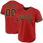 Maillot de baseball personnalisé noir et ancien, authentique et doré, rouge rétro Maillot de baseball personnalisé noir et ancien, authentique et doré, rouge rétro