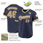 Maillot de baseball authentique bleu marine personnalisé doré et blanc rétro Maillot de baseball authentique bleu marine personnalisé doré et blanc rétro