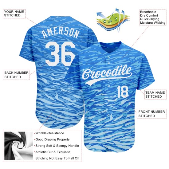Maillot de baseball blanc 3D à motif royal, personnalisé et authentique Maillot de baseball blanc 3D à motif royal, personnalisé et authentique