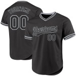 Maillot de baseball personnalisé gris noir authentique Maillot de baseball personnalisé gris noir authentique