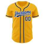 Maillot de baseball personnalisé Royal-White Gold Authentic Maillot de baseball personnalisé Royal-White Gold Authentic