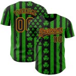 Maillot de baseball personnalisé 3D vert orange de la Saint-Patrick Black-Bay Maillot de baseball personnalisé 3D vert orange de la Saint-Patrick Black-Bay