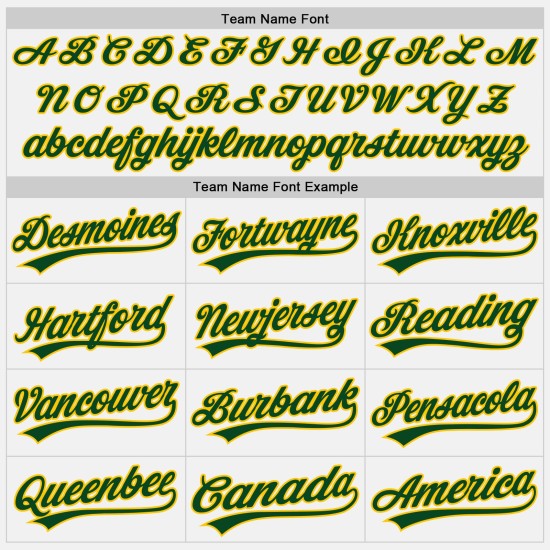 Maillot de baseball vert-or authentique blanc personnalisé Maillot de baseball vert-or authentique blanc personnalisé