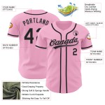Maillot de baseball rose noir clair authentique personnalisé Maillot de baseball rose noir clair authentique personnalisé
