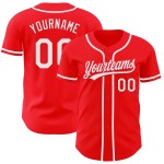 Maillot de baseball personnalisé blanc rouge authentique Maillot de baseball personnalisé blanc rouge authentique
