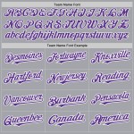 Maillot de baseball personnalisé violet-blanc authentique gris Maillot de baseball personnalisé violet-blanc authentique gris
