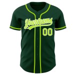 Maillot de baseball personnalisé authentique vert fluo vert-blanc Maillot de baseball personnalisé authentique vert fluo vert-blanc