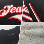 Maillot de baseball rétro personnalisé authentique crème maille cramoisie Maillot de baseball rétro personnalisé authentique crème maille cramoisie