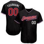 Maillot de baseball personnalisé rouge-royal authentique noir Maillot de baseball personnalisé rouge-royal authentique noir