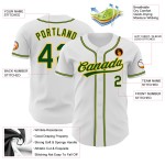 Maillot de baseball vert-or authentique blanc personnalisé Maillot de baseball vert-or authentique blanc personnalisé