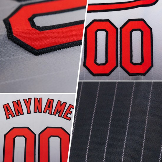 Maillot de baseball authentique à rayures fines, personnalisé, bleu marine et blanc Maillot de baseball authentique à rayures fines, personnalisé, bleu marine et blanc