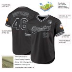 Maillot de baseball personnalisé gris noir authentique Maillot de baseball personnalisé gris noir authentique
