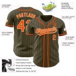 Maillot de baseball Orange City Salute Pinstripe authentique personnalisé crème pour service Olive Maillot de baseball Orange City Salute Pinstripe authentique personnalisé crème pour service Olive