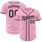 Maillot de baseball rose noir clair authentique personnalisé Maillot de baseball rose noir clair authentique personnalisé