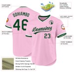 Maillot de baseball vert-blanc clair rose rétro personnalisé authentique Maillot de baseball vert-blanc clair rose rétro personnalisé authentique