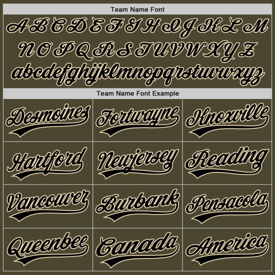 Service personnalisé rétro noir-crème Salute Authentic To Jersey Baseball Olive Service personnalisé rétro noir-crème Salute Authentic To Jersey Baseball Olive