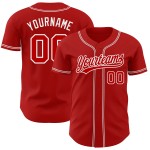 Maillot de baseball authentique personnalisé rouge et blanc Maillot de baseball authentique personnalisé rouge et blanc
