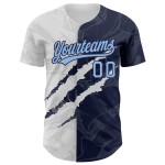 Maillot de baseball authentique à motif graffiti bleu marine clair 3D Maillot de baseball authentique à motif graffiti bleu marine clair 3D