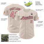 Maillot de baseball personnalisé (noir, crème, rose, rose moyen, noir, rayures fines authentiques) Maillot de baseball personnalisé (noir, crème, rose, rose moyen, noir, rayures fines authentiques)