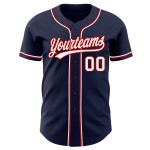 Maillot de baseball authentique personnalisé blanc-rouge bleu marine Maillot de baseball authentique personnalisé blanc-rouge bleu marine
