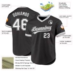 Maillot de baseball noir rétro, blanc et gris, personnalisé, authentique Maillot de baseball noir rétro, blanc et gris, personnalisé, authentique