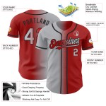 Maillot de baseball tendance dégradé rouge gris-noir authentique personnalisé Maillot de baseball tendance dégradé rouge gris-noir authentique personnalisé