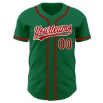 Maillot de baseball personnalisé Green Kelly authentique rouge-blanc Maillot de baseball personnalisé Green Kelly authentique rouge-blanc