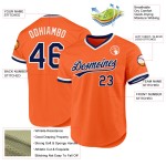 Maillot de baseball rétro bleu marine-blanc personnalisé authentique orange Maillot de baseball rétro bleu marine-blanc personnalisé authentique orange