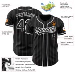 Maillot de baseball noir authentique à rayures noires et grises, blanc Maillot de baseball noir authentique à rayures noires et grises, blanc