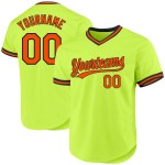 Maillot de baseball vert rétro orange fluo-noir authentique personnalisé Maillot de baseball vert rétro orange fluo-noir authentique personnalisé