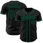 Maillot de baseball personnalisé Black-Kelly Authentic Noir Vert Maillot de baseball personnalisé Black-Kelly Authentic Noir Vert