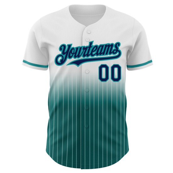 Maillot de baseball authentique à rayures fines, personnalisé, bleu marine et blanc Maillot de baseball authentique à rayures fines, personnalisé, bleu marine et blanc