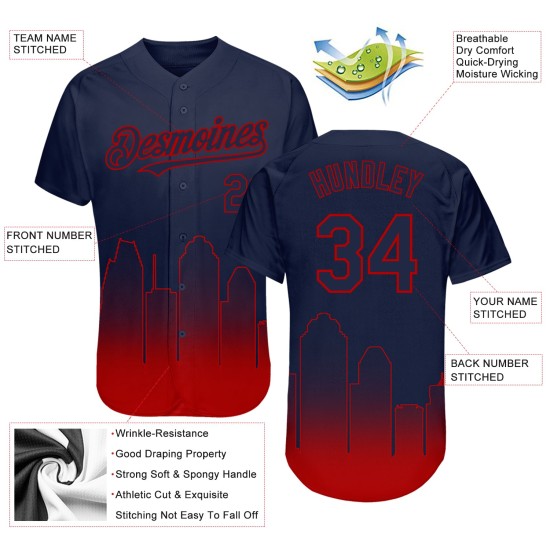 Maillot de baseball 3D authentique et personnalisé de Houston, bleu marine, City, rouge délavé Maillot de baseball 3D authentique et personnalisé de Houston, bleu marine, City, rouge délavé