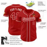 Maillot de baseball authentique personnalisé rouge et blanc Maillot de baseball authentique personnalisé rouge et blanc