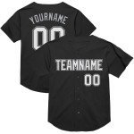 Maillot de baseball noir personnalisé en maille rétro authentique blanc-gris Maillot de baseball noir personnalisé en maille rétro authentique blanc-gris