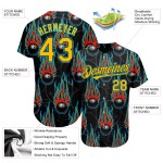 Balle de baseball personnalisée noire authentique Blue Gold-Lakes avec motif de bowling flamme 3D Hotrod Balle de baseball personnalisée noire authentique Blue Gold-Lakes avec motif de bowling flamme 3D Hotrod