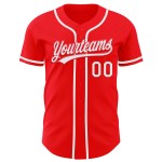 Maillot de baseball personnalisé blanc rouge authentique Maillot de baseball personnalisé blanc rouge authentique
