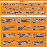 Casquette de baseball personnalisée Jersey Bay authentique orange royal-blanc Casquette de baseball personnalisée Jersey Bay authentique orange royal-blanc