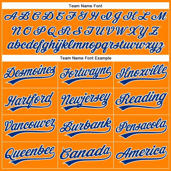 Casquette de baseball personnalisée Jersey Bay authentique orange royal-blanc Casquette de baseball personnalisée Jersey Bay authentique orange royal-blanc