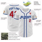 Maillot de baseball personnalisé authentique blanc rouge-royal Maillot de baseball personnalisé authentique blanc rouge-royal