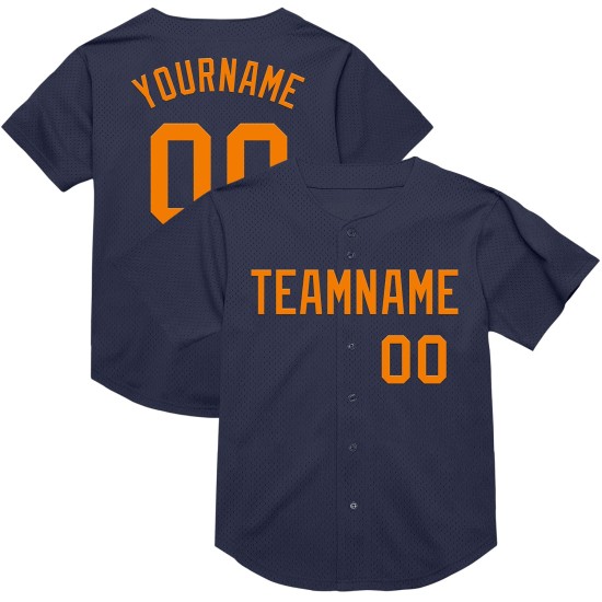 Maillot de baseball orange Bay Custom Mesh Throwback Authentic Navy Maillot de baseball orange Bay Custom Mesh Throwback Authentic Navy