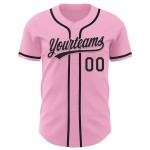 Maillot de baseball rose noir clair authentique personnalisé Maillot de baseball rose noir clair authentique personnalisé