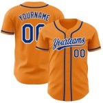 Casquette de baseball personnalisée Jersey Bay authentique orange royal-blanc Casquette de baseball personnalisée Jersey Bay authentique orange royal-blanc