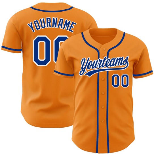 Casquette de baseball personnalisée Jersey Bay authentique orange royal-blanc Casquette de baseball personnalisée Jersey Bay authentique orange royal-blanc