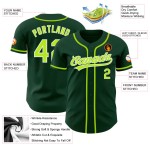 Maillot de baseball personnalisé authentique vert fluo vert-blanc Maillot de baseball personnalisé authentique vert fluo vert-blanc
