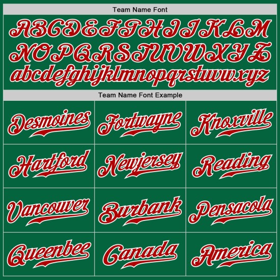 Maillot de baseball authentique à rayures fines, rouge, blanc et vert, Kelly Custom Maillot de baseball authentique à rayures fines, rouge, blanc et vert, Kelly Custom